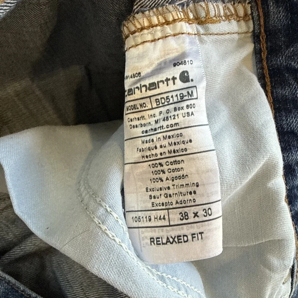 Carhartt MENS Relaxed Fit Cotton Denim Medium Wash Blue Jeans SIZE 38W x 30L